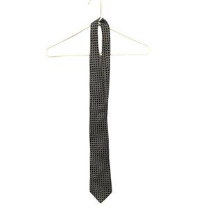 Express‎ Grey Black Geometric Square 100% Italian Silk Tie Nwt